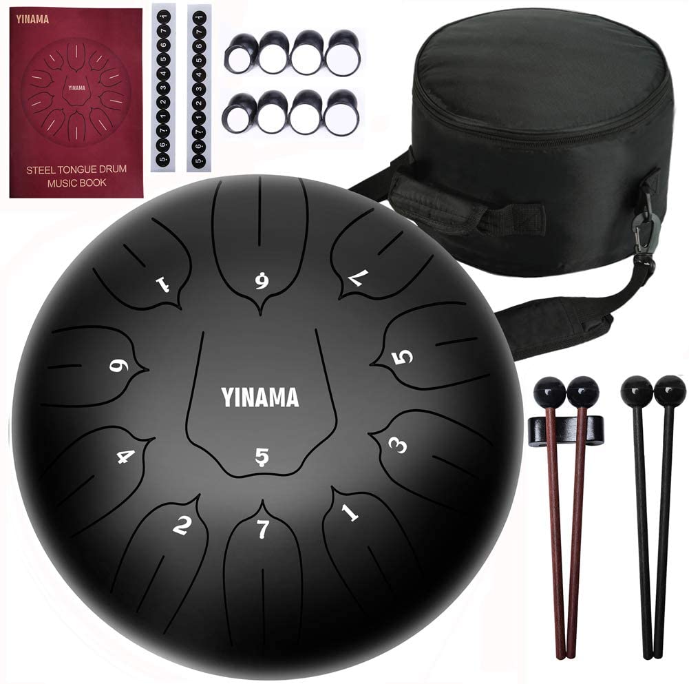 Yinama Steel Tongue Drum Percussion Instrument 11 Notes 10 inches