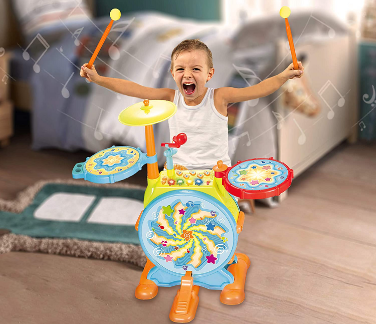 IQ Toys Toddler Drum Set – My First Musical Electric Toy Drum Set