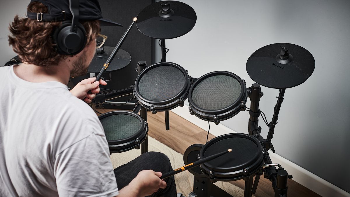 a guy playing electronic drums